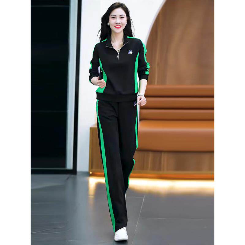 时尚休闲洋气减龄卫衣阔脚裤女秋季2025新款运动套装时髦两件套潮