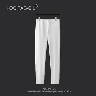 羽毛蛋白德绒自发热保暖裤大码弹力修身打底长裤男加大加肥绒裤冬