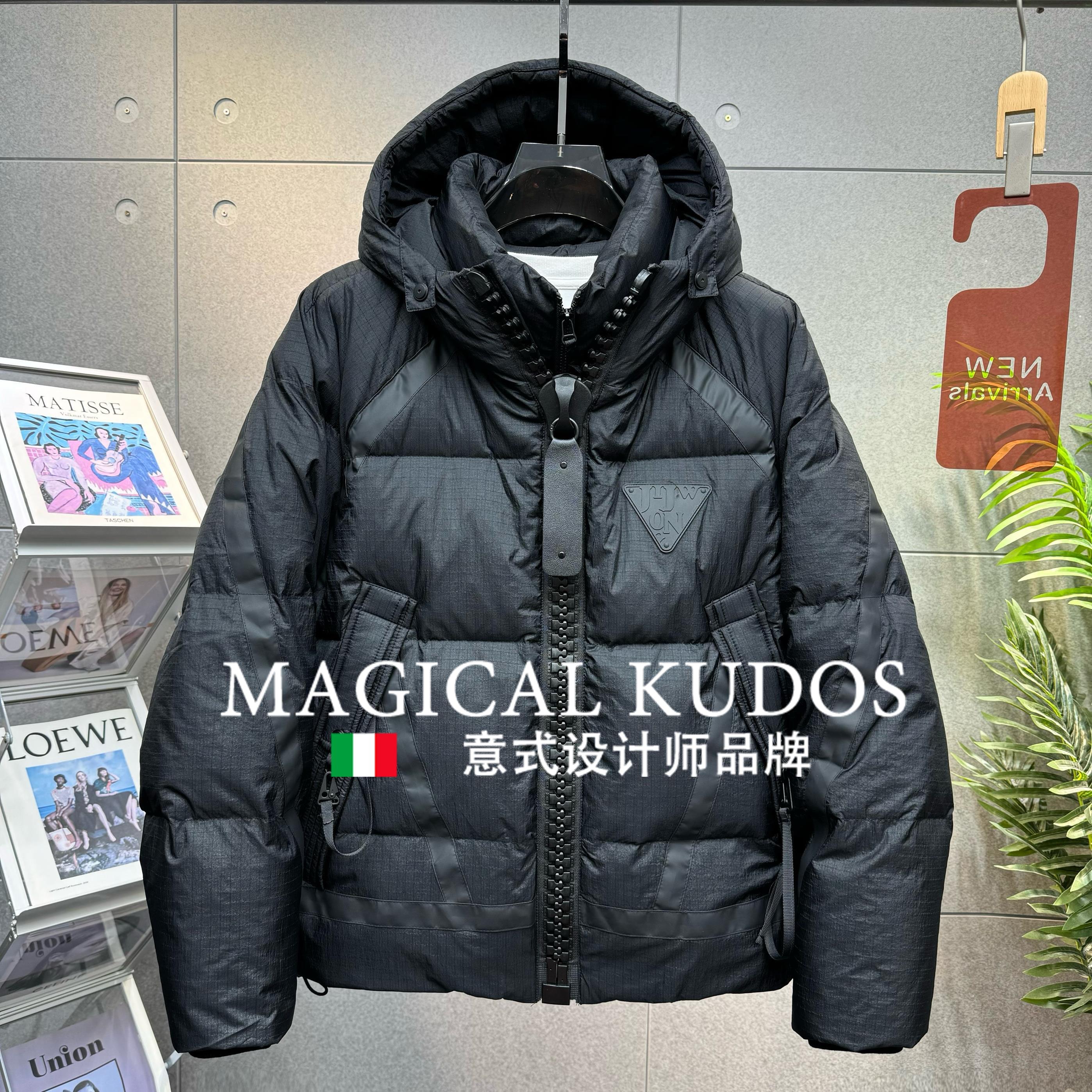 MAGICAL KUDOS冬季加厚保暖羽绒服男白鸭绒外套设计感工装冲锋衣