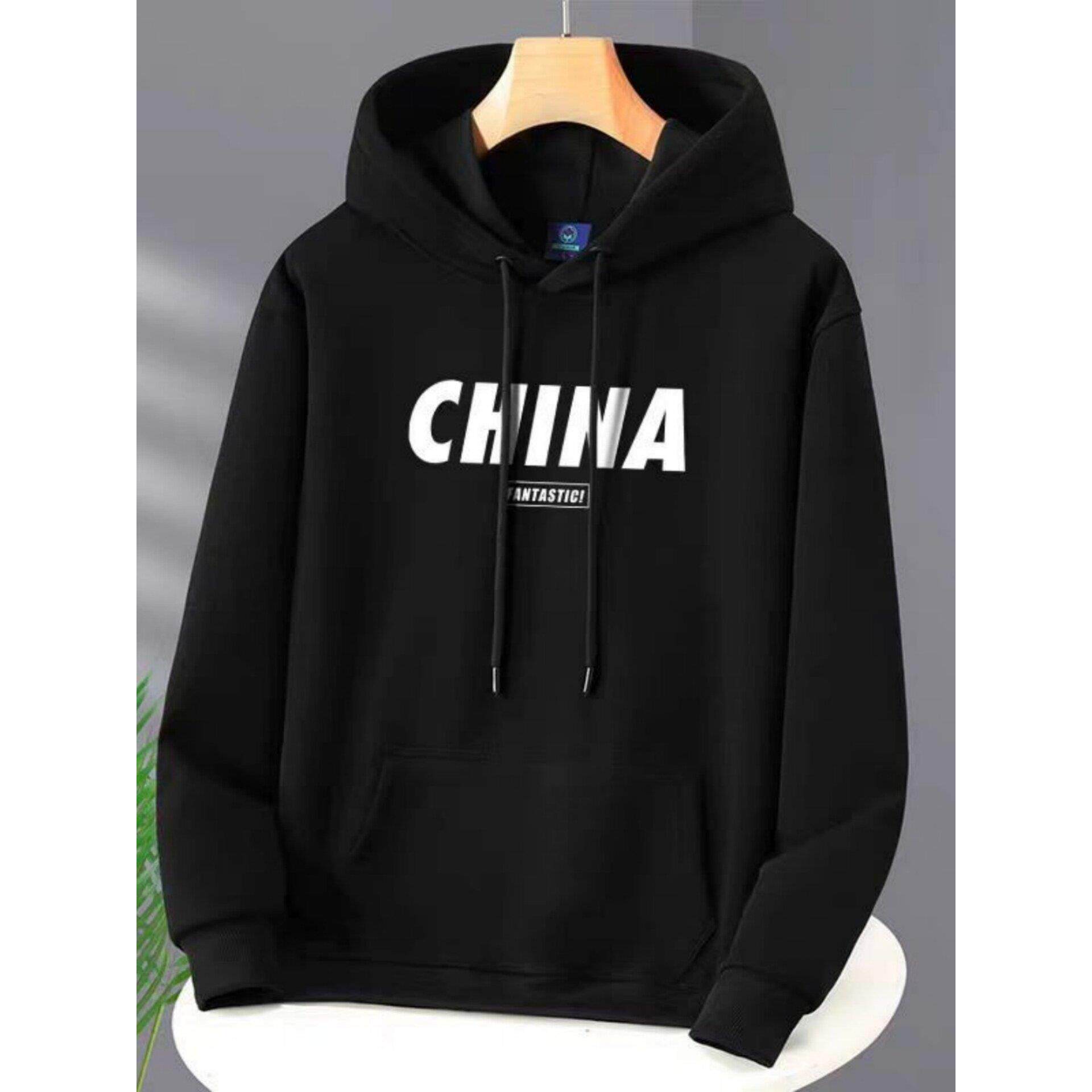 连帽卫衣男纯棉印花休闲春秋季薄款男士宽松潮牌百搭运动长袖外套