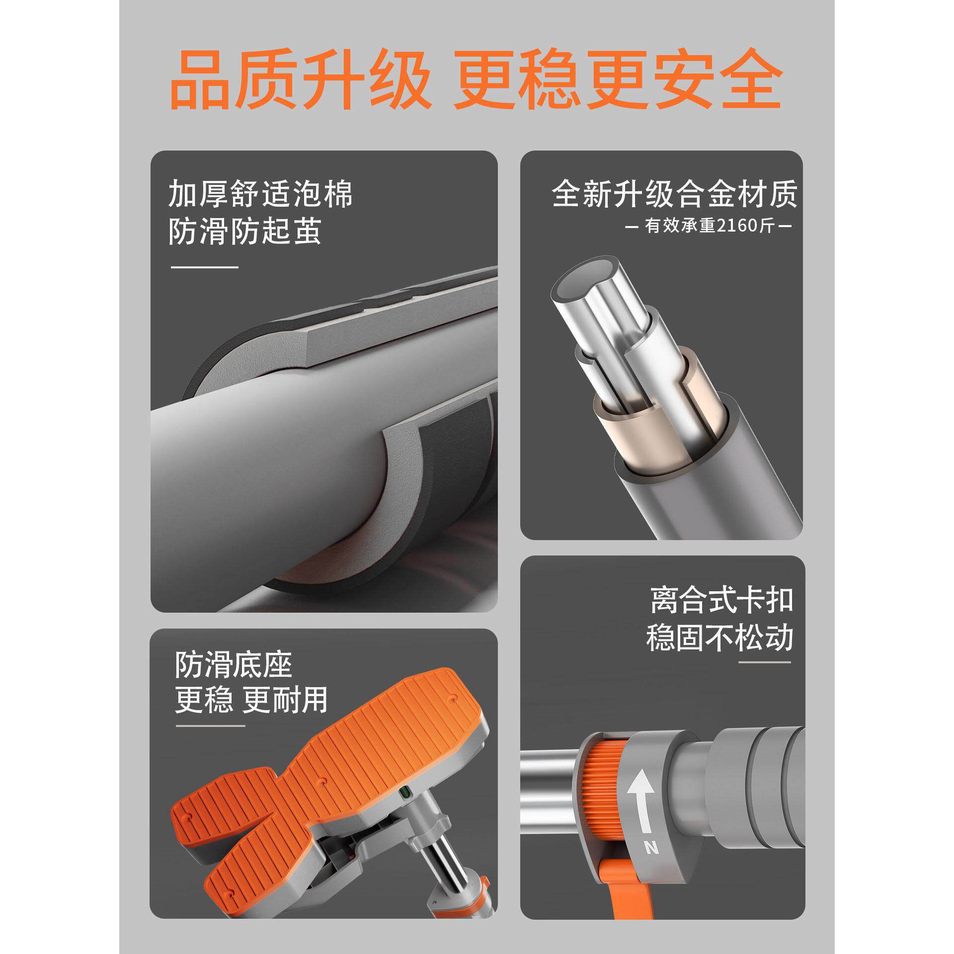 德国单杠室内家用引体向上器吊杆门框墙体免打孔家庭健身器材单杆