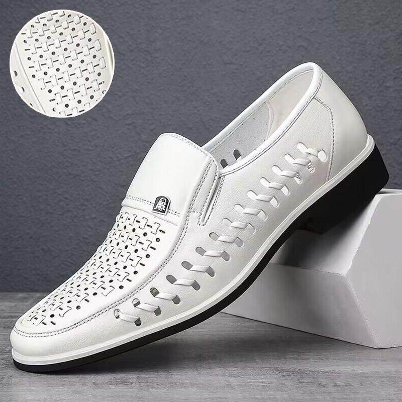 凉鞋男2025夏季新款头层牛皮软底商务休闲凉皮鞋镂空透气洞洞鞋男,流行男鞋,洞洞鞋,淘宝优惠券,粉丝福利购,淘宝优惠卷