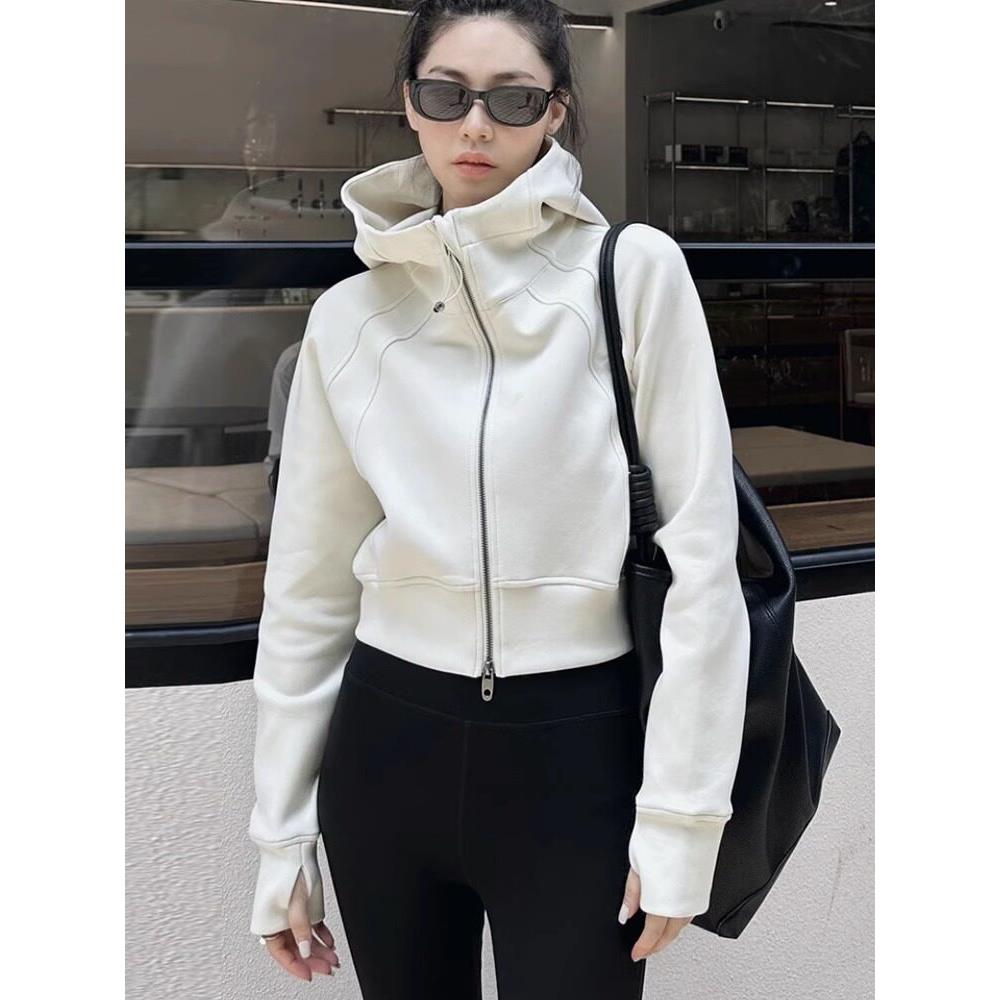 美式拉炼连帽开衫卫衣外套女春秋2025新款宽松休闲运动短款外套潮