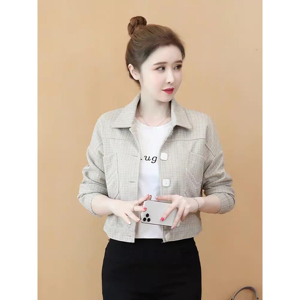 小个子早秋外套女短款2025年秋季新款百搭女士薄款夹克上衣女装潮