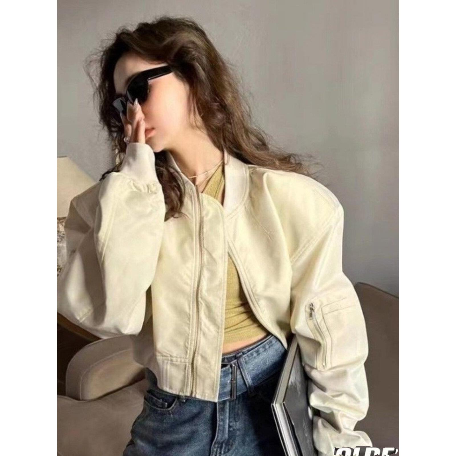 欧洲站2025春秋新款高级设计感宽松显瘦棒球服百搭独特夹克外套潮