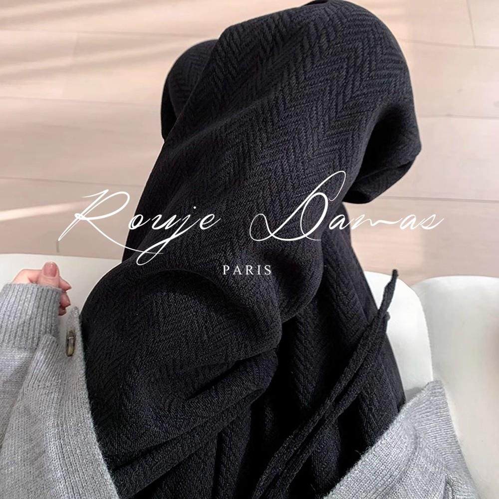 Rouje Damas人字纹黑色阔腿裤女高腰休闲宽松加绒雪尼尔直筒裤子,女装/女士精品,大码裤装,淘宝优惠券,粉丝福利购,淘宝优惠卷