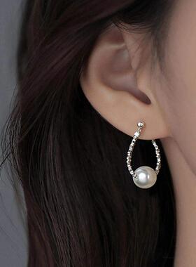 chomelkinsey碎银珍珠耳环2025新款耳钉轻奢女小众高级巨好看耳饰