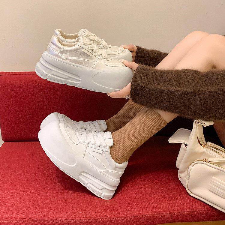 潮牌丑萌大头面包鞋女2025春秋季新款网红厚底增高小白鞋运动板鞋,女鞋,松糕（摇摇）鞋,淘宝优惠券,粉丝福利购,淘宝优惠卷