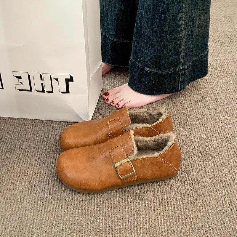 英国真皮勃肯鞋女秋冬季2025新款超火加绒保暖半包棉鞋毛毛豆豆鞋,女鞋,勃肯鞋/软木鞋,淘宝优惠券,粉丝福利购,淘宝优惠卷