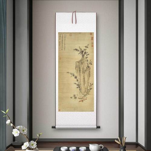 明代唐寅唐伯虎《煎茶图》客厅书房茶室装饰挂画玄关高清挂轴字画