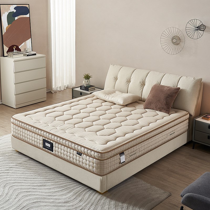 厂家精钢弹簧 针织面料床垫酒店家用民宿 跨境高密海绵压缩椰棕床