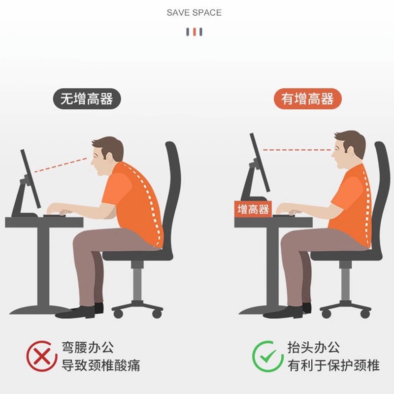 电脑增高架显示器办公桌置物架台式电脑架收纳架子增高支架桌面