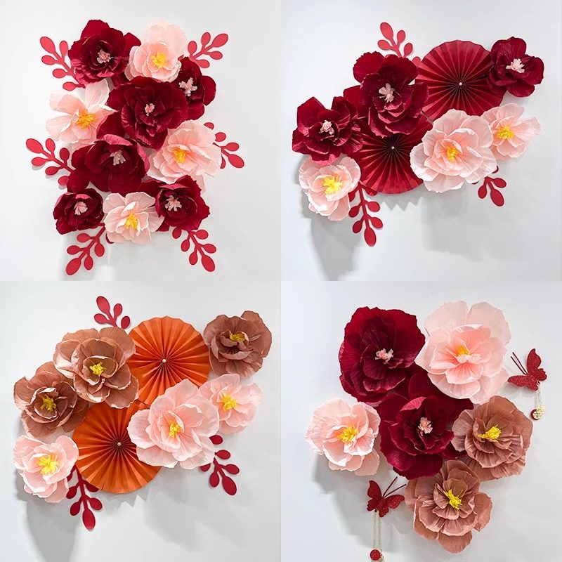 婚房褶皱花立体花结婚派对装饰床头卧室背景墙布置假花婚庆仿真花,节庆用品/礼品,婚房布置套装,淘宝优惠券,粉丝福利购,淘宝优惠卷