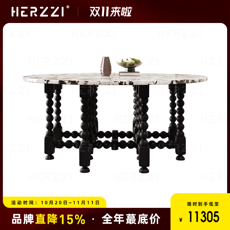 高级大户型别墅1.8米2米圆形餐桌