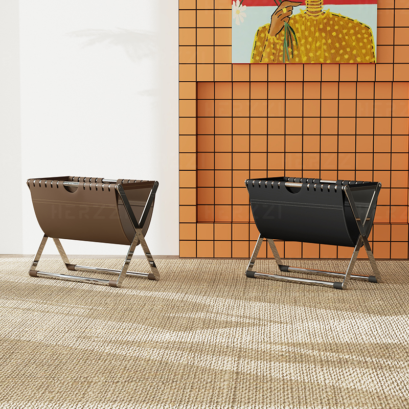 黑色咖啡色可定制马鞍皮书报架