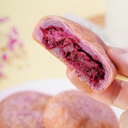 东巴客玫瑰鲜花饼600克家庭装提袋 云南特产鲜花饼玫瑰花饼零食品