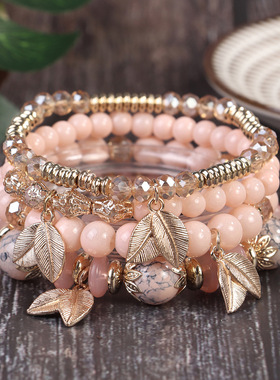批发波西米亚翅膀手链多层串珠小众设计感跨境饰品