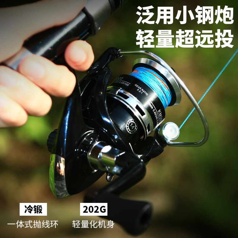 纺车轮全金属头金属线杯轮海杆轮渔轮海竿渔线轮渔具批发跨境