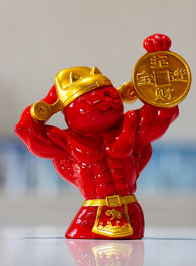 【特价】新款招财猫树脂发财猫客厅电视柜酒柜装饰品开业店铺礼品