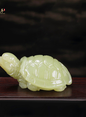 新疆和田玉黄玉龙龟挂件天然吊坠