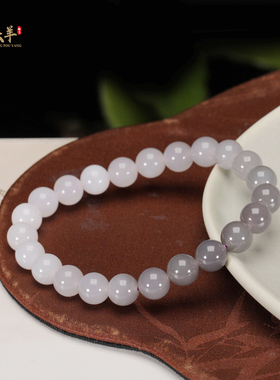 和田玉烟紫珠渐变玉手链带证书