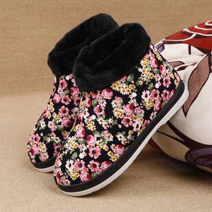 鸡婆鞋东北花棉鞋农村手工棉鞋老式女老太太冬天过冬2022老人防滑