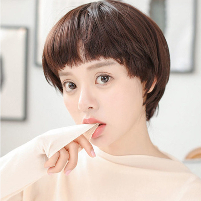 假发女短蘑菇头齐刘海圆脸可爱