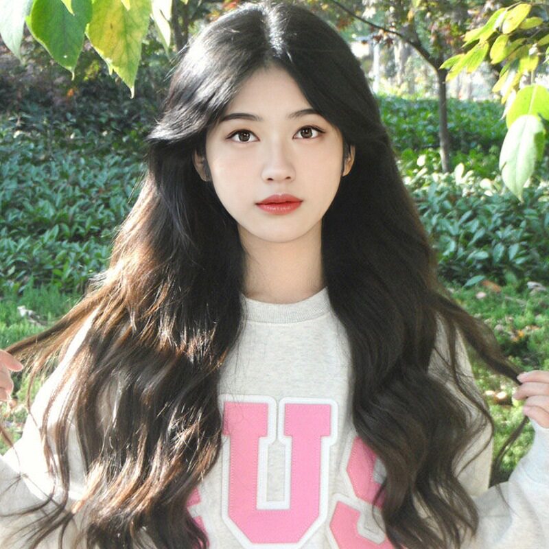 带货假发女长卷发网红气质修脸