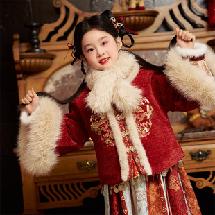 十三余童装【流丹怀雪】配饰白色毛领冬季加厚保暖围脖新年围巾