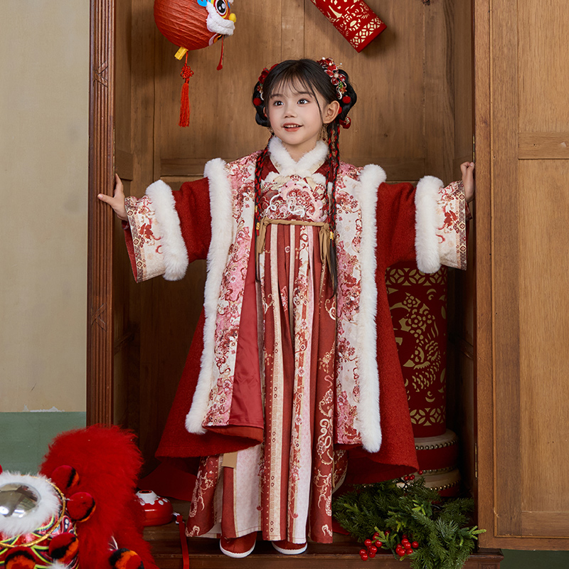 十三余童装国风厚款汉服女童秋冬