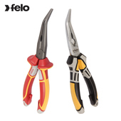 FELO弯嘴钳德国进口尖头钳子45度弯头钳子工具VDE电工专用绝缘钳