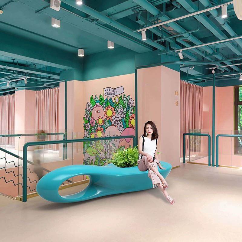 商玻钢座椅花盆坐凳酒店璃美陈饰装CH-A5650凳场子公共休息区等候,商业/办公家具,等候椅系列,淘宝优惠券,粉丝福利购,淘宝优惠卷