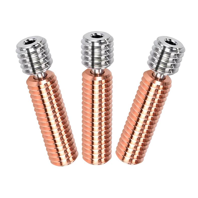 D打印铜机配件 金属喉管进料管 钛合金铬锆MK8喷双头喉1MK8双金管