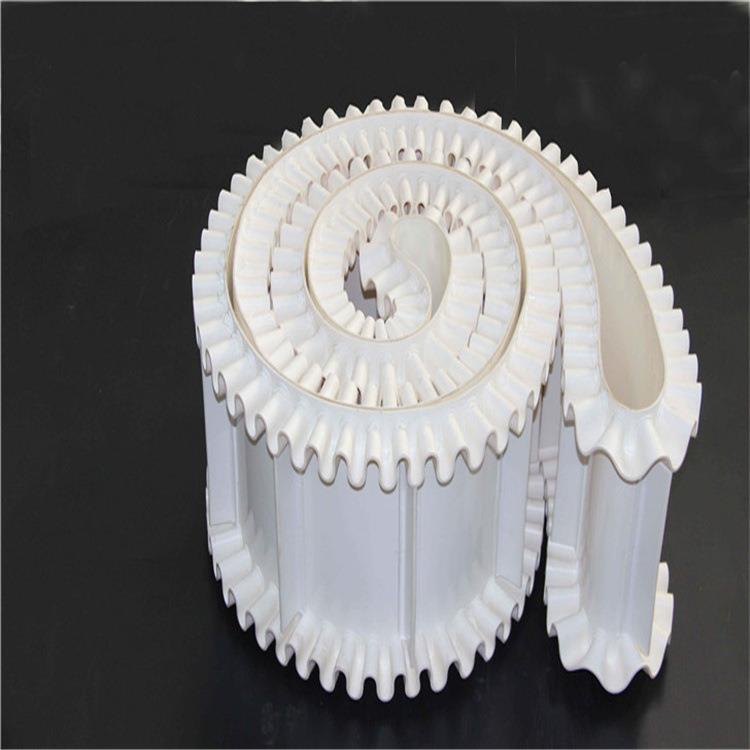 安耐厂P送家直供挡白色VC裙边板食品级输带GKO无缝挡板裙边传送带