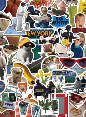 189张ins风贴纸diy防水贴纸不重复小众高级感高颜值可爱创意贴纸