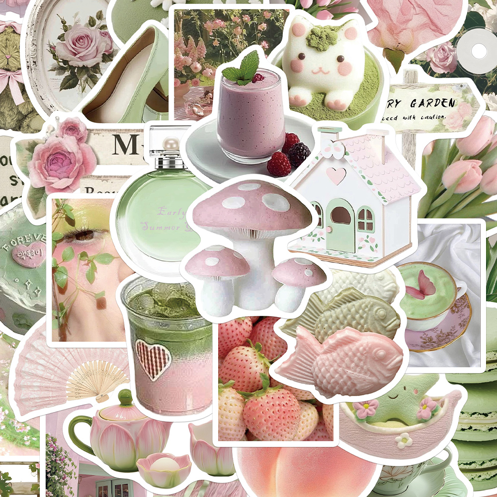 100张初夏少女梦境贴纸趣味ins风儿童装饰手账桌面手机壳笔记本