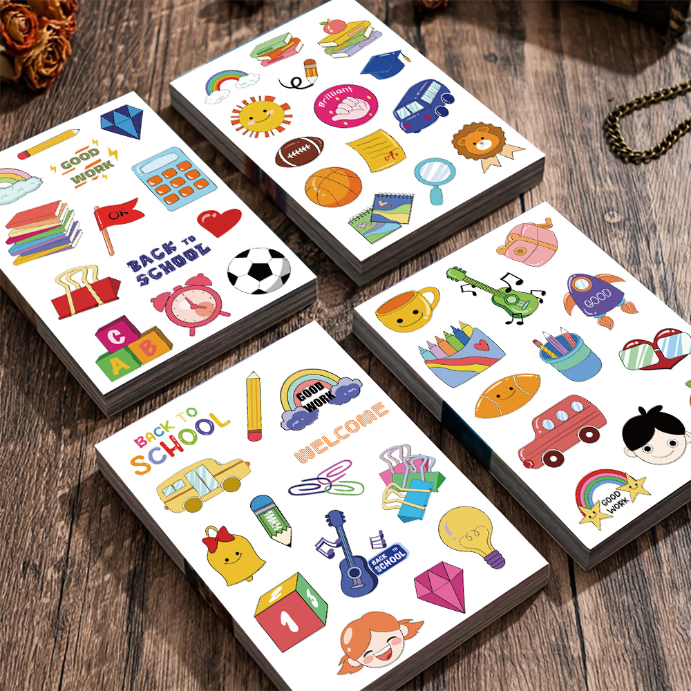 16张返校季拼贴ins高颜值彩底小清新手机壳笔记本装饰防水贴画