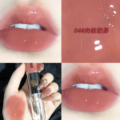 李佳琪推荐双头唇釉奶茶色口红透明裸色镜面持久不掉色不沾杯正品