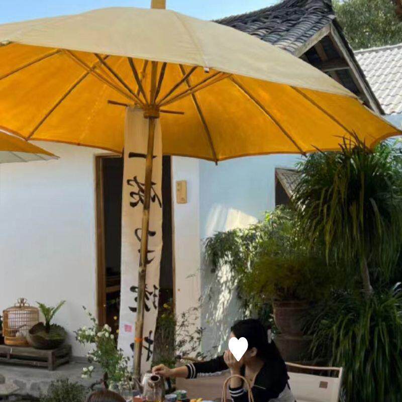 油布伞大黄伞摆摊布伞大号伞竹木商用伞复古景区伞油纸伞摄影庭院