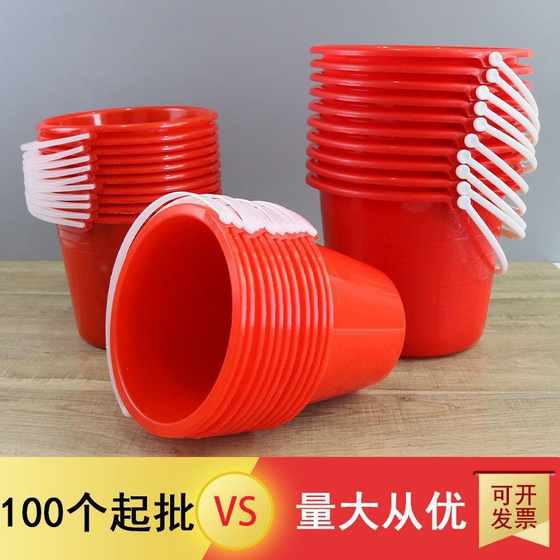 草莓桶2斤小桶塑料桶小号3-5斤红色圆桶调油漆颜料桶洗笔水桶