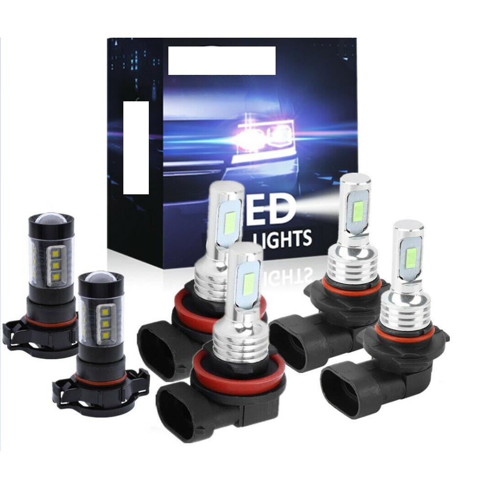 车灯汽车大灯雾灯泡6件套H11+9006+5202汽车LED车灯白光