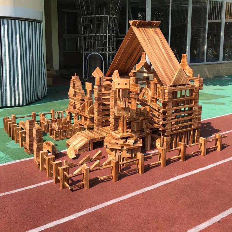幼儿园户外炭烧积木大型拼搭构建超原木碳化木质玩具大块木头实木