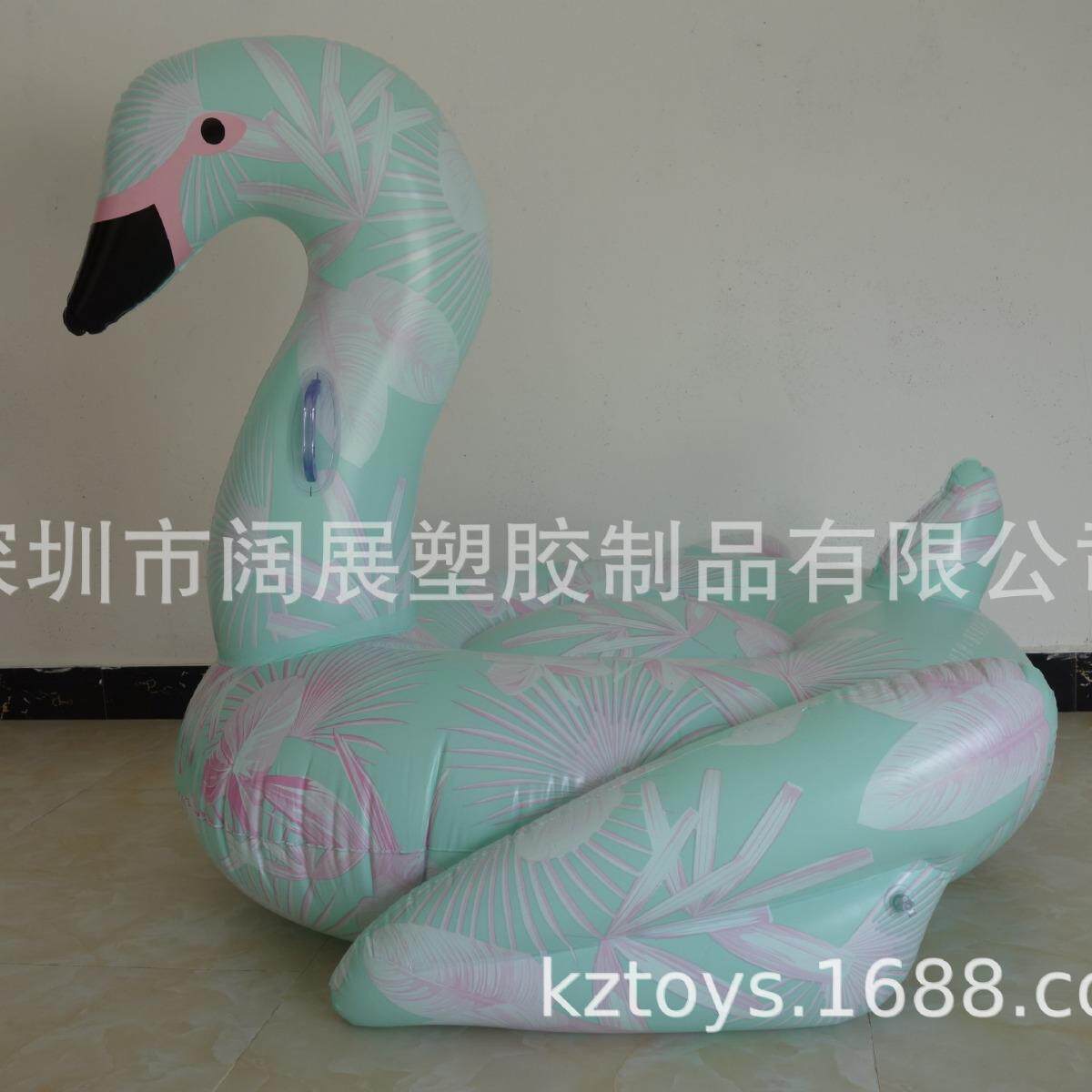 水上成人充气花纹天鹅粉红花纹鸟花纹鹅火烈鸟花色天鹅浮排坐骑