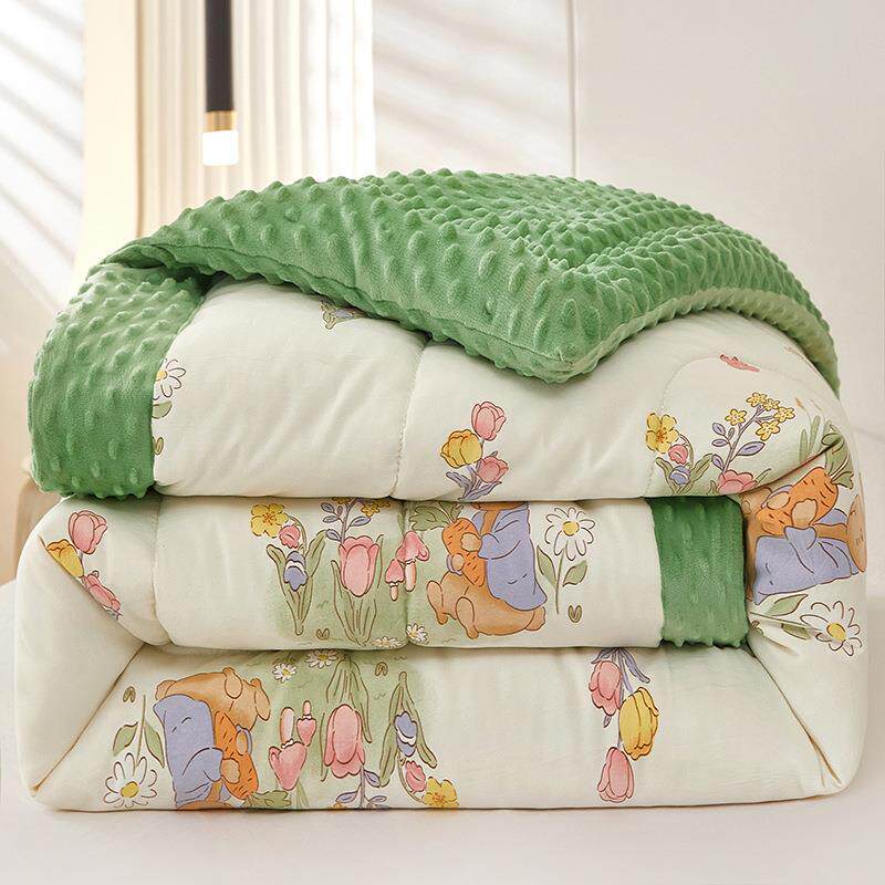2025新款水洗棉豆豆被冬被直播爆款被子被芯柔软防螨