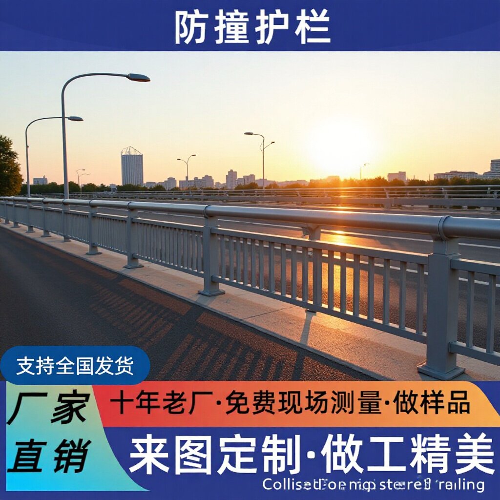 市政桥梁防撞钢护栏Q235加厚