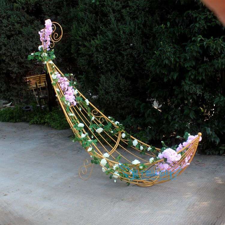 婚庆道具月亮船 铁艺月亮船摆件 婚庆道具舞台装饰