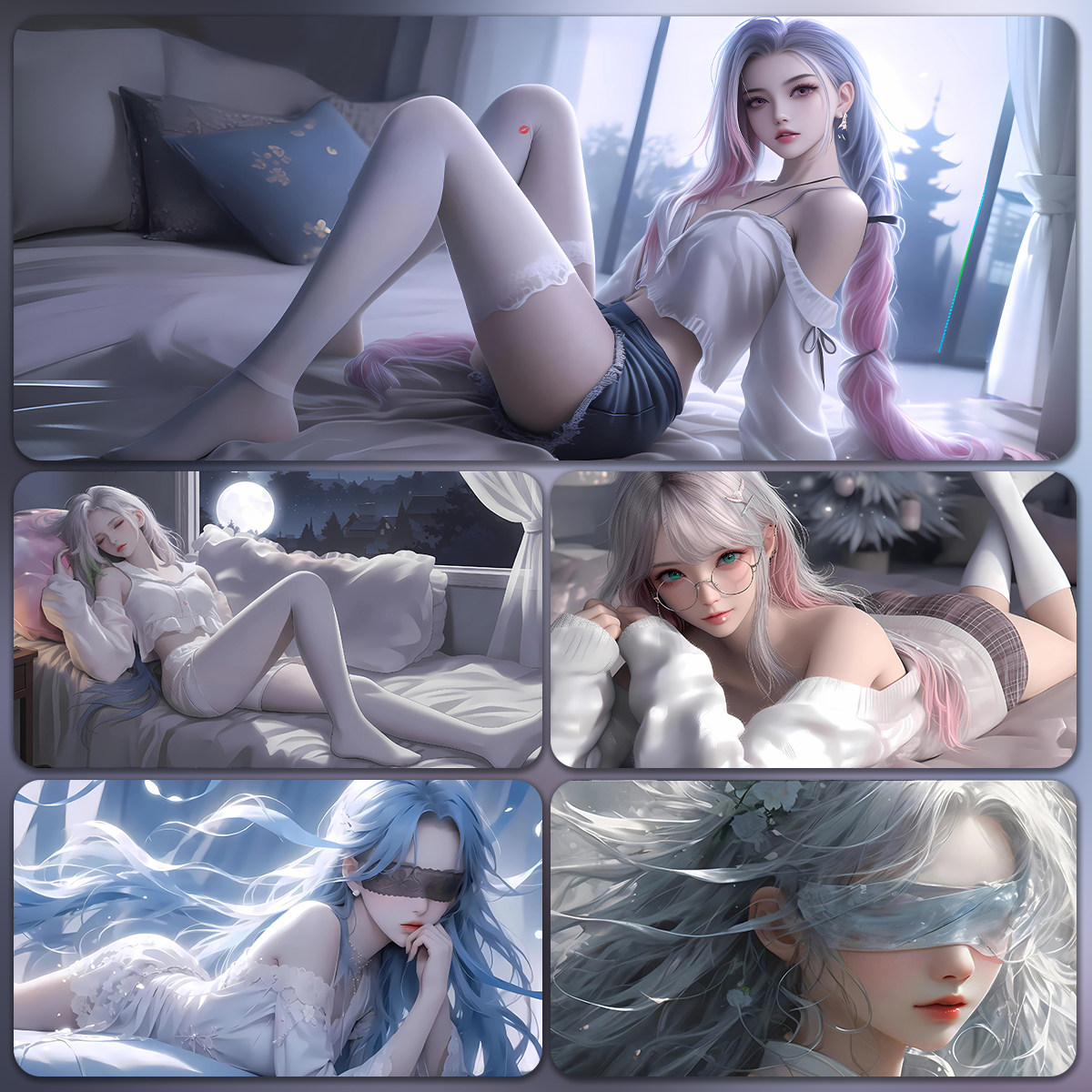 国潮动漫鼠标垫超大号男生电脑办公桌面垫定制电竞游戏宿舍桌垫子