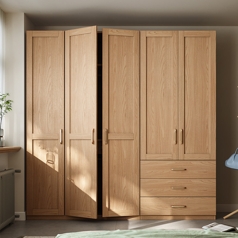 欧派原木色衣柜家用卧室小户型现代简约一门到顶自由组合双门三门
