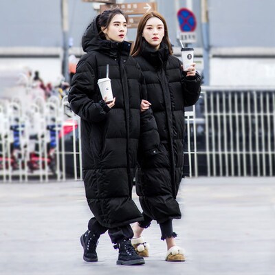 情侣中戏羽绒服女中长款2023秋冬过膝超款长加厚外套抗寒零下30度