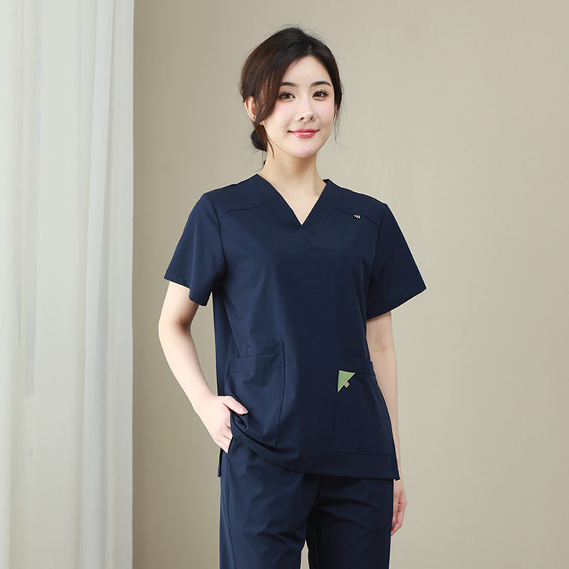 洗手衣女弹力速干医护手术衣夏牙科口腔医生月嫂护士工作服刷手服
